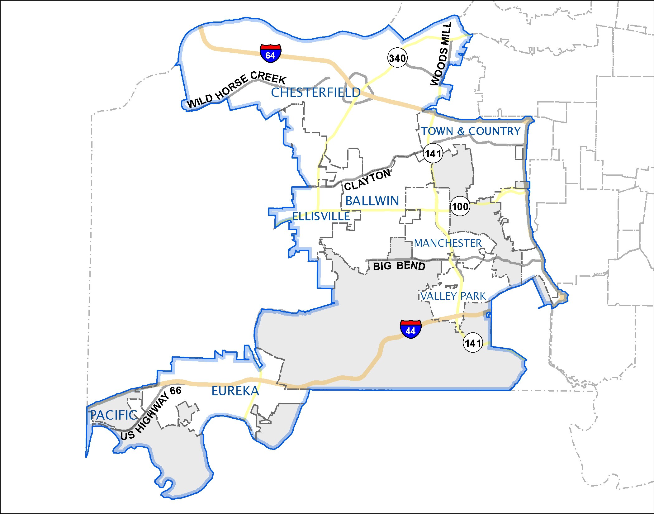 St Louis County Boundaries West County - St. Louis County Police